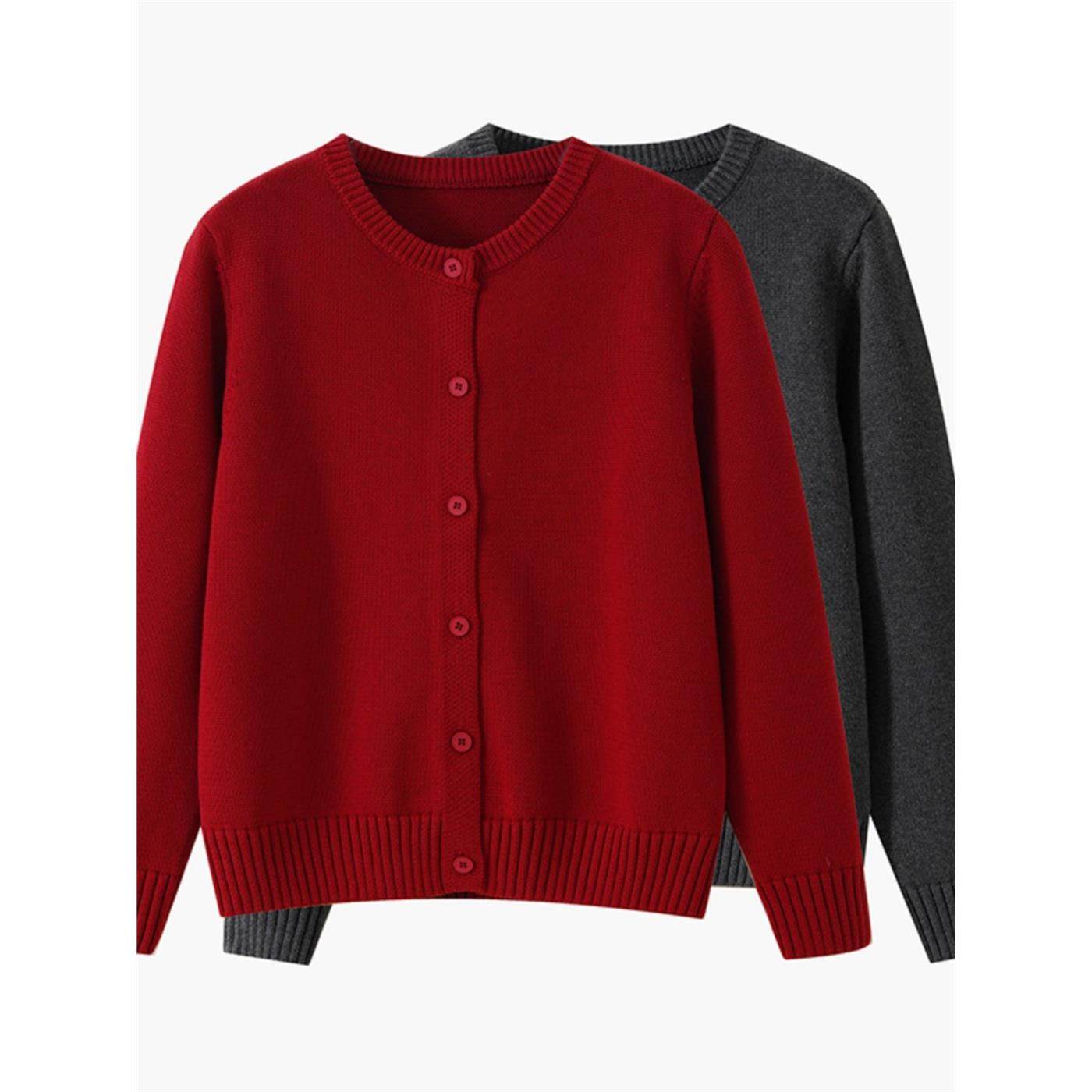 100%纯棉开衫外套女2025早春外穿圆领长袖圣诞内搭车厘子红色毛衣,个性定制/设计服务/DIY,棉服工装,淘宝优惠券,粉丝福利购,淘宝优惠卷