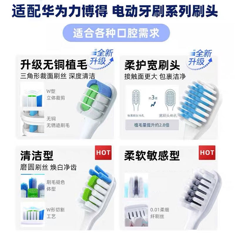 适用力博得电动牙刷头LBT-203532A/203552A优漾/星钻/星芒/2S