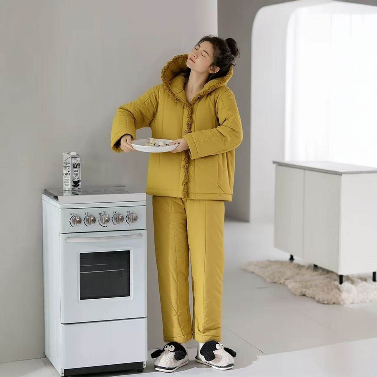 女士新款秋冬季纯棉夹棉袄加厚保暖睡衣可外穿连帽开衫家居服套装,女士内衣/男士内衣/家居服,睡衣/家居服套装,淘宝优惠券,粉丝福利购,淘宝优惠卷