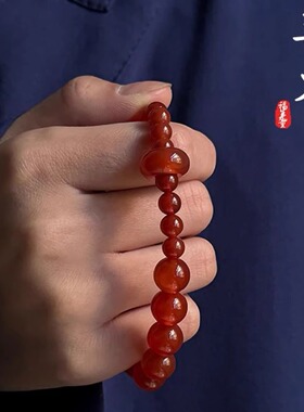 金木水土火-红玛瑙朱砂手链天然