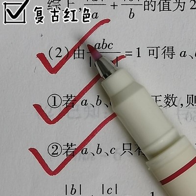 点石柔绘笔秋季枫叶小红书同款批改作业红笔不透纸记号笔复古红笔
