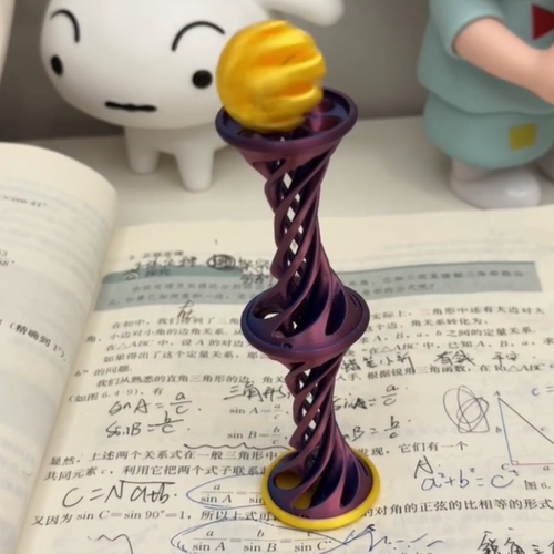 3D打印螺旋玩具推推乐解压立体可弹射解压玩具新奇特办公桌面摆件