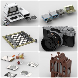 定制积木创意设计照相机阿尔塔8800计算机国际象棋管风琴艺术项目