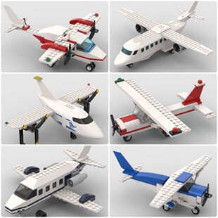 定制积木创意设计儿童玩具喷气式客机赛斯纳C152飞机空中救护车