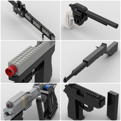 定制积木玩具M6G马格南手枪狙击枪加兰德步枪柯尔特决斗者手枪