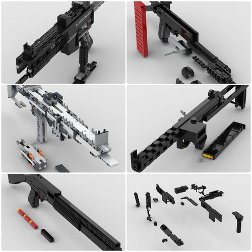 定制积木玩具霰弹枪斯特林 L2A3冲锋枪AKS-74U自动步枪MP5K冲锋枪