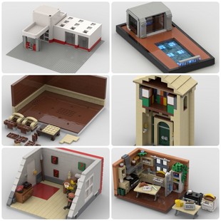 定制积木玩具极客屋德士古加油站威尼斯水道厨房现代泳池工作地点