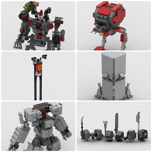 定制积木创意设计REV8机甲鲁克机器人步行者机器人死亡交易者机甲