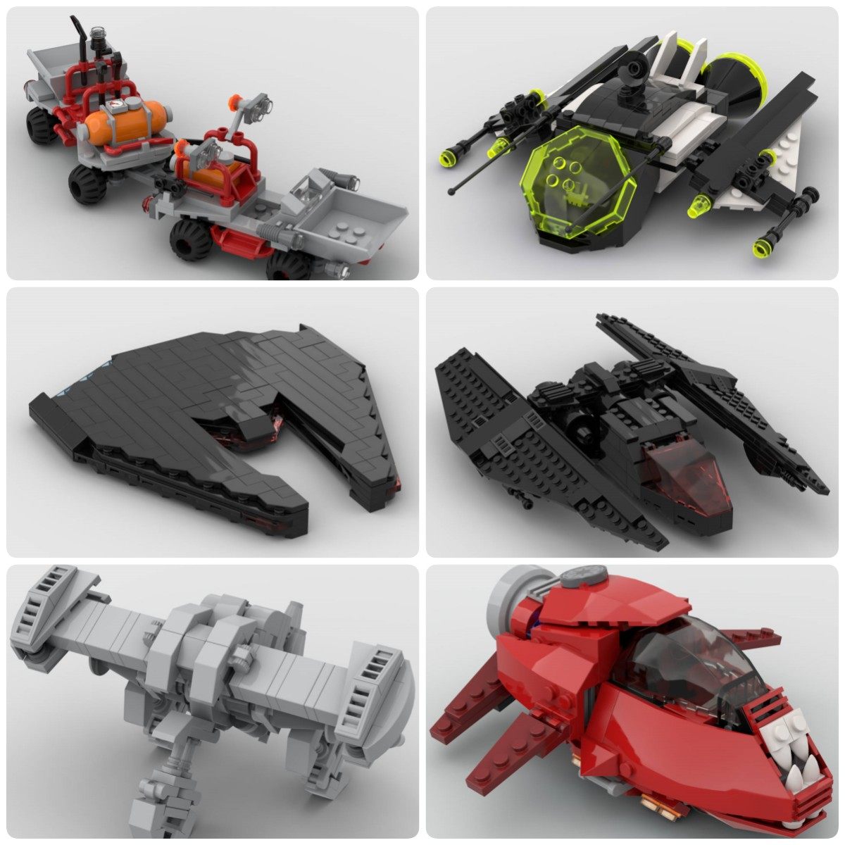 定制积木Gozer炮舰梭鱼个人穿梭机暗星飞船C型星际战斗机隐形机