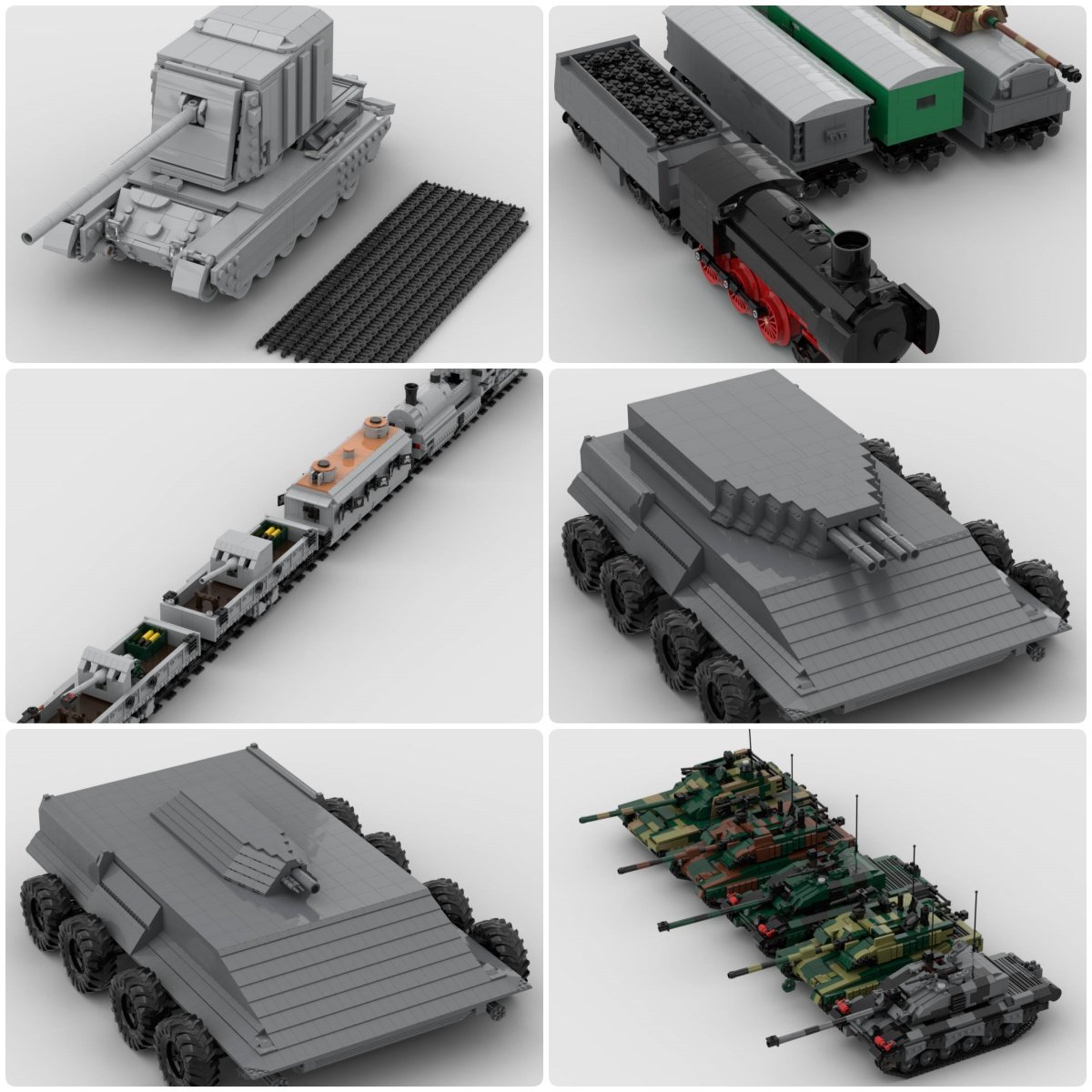 定制积木儿童玩具ICSX-50重型防护坦克装甲列车FV4005坦克歼击车