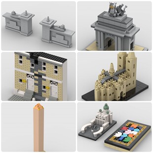 定制积木玩具巴黎方尖塔里昂庄园格里莫广场威灵顿拱门圣彼得教堂