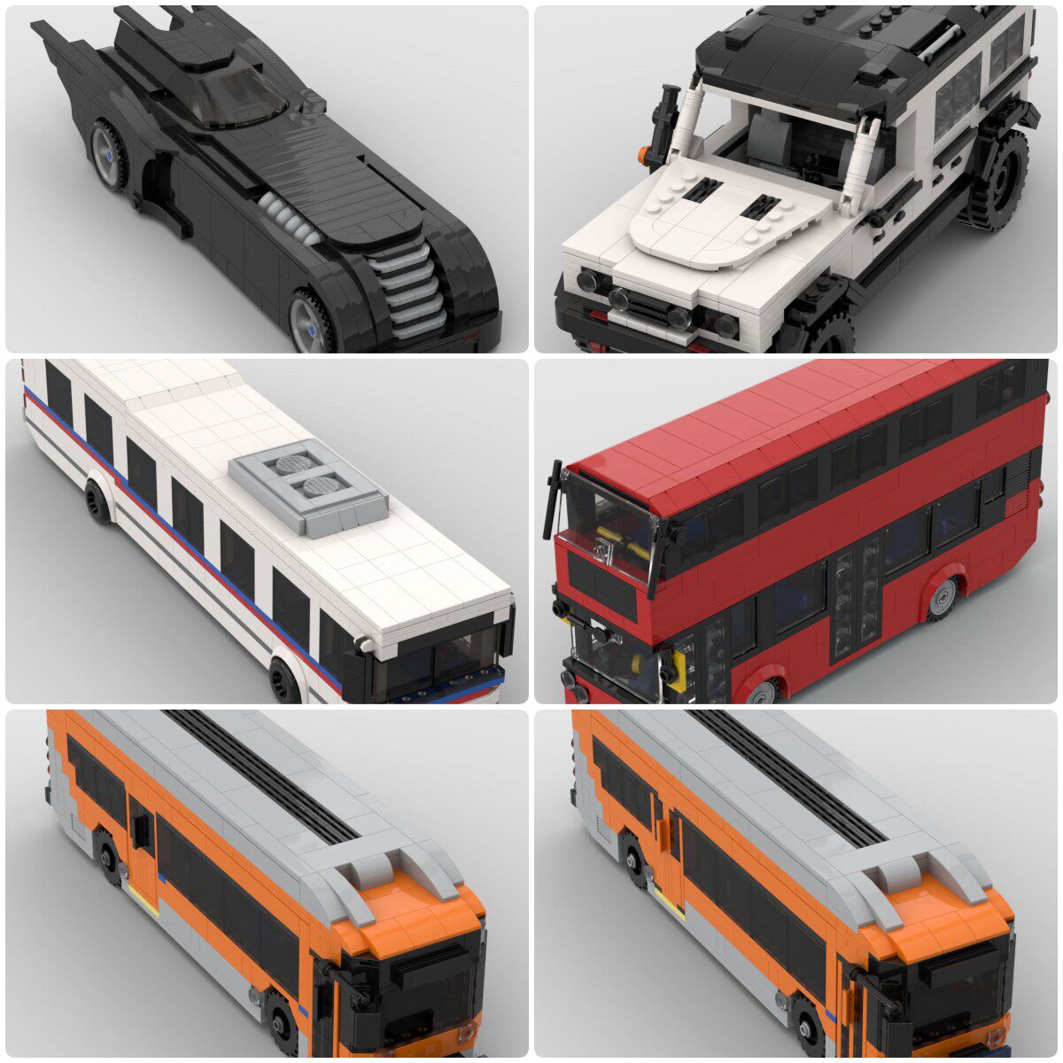 定制积木XN40型天然气燃料客车双层巴士英力士掷弹兵越野车蝙蝠车