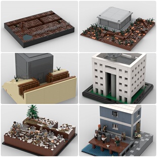 定制积木创意设计儿童拼装益智解压玩具皇家士兵的陷阱战壕地堡