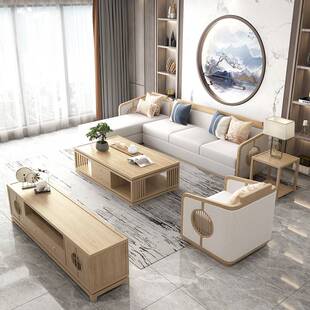 民宿酒店会所新中式原木色沙发茶楼茶室大厅接待厅禅意家具定制