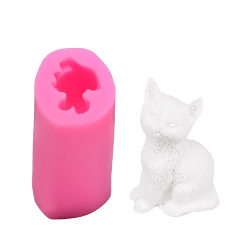 立体3d小猫 蜡烛翻糖蛋糕硅胶模具 diy巧克力手工香皂香薰石膏模,厨房/烹饪用具,烘焙模具,淘宝优惠券,粉丝福利购,淘宝优惠卷