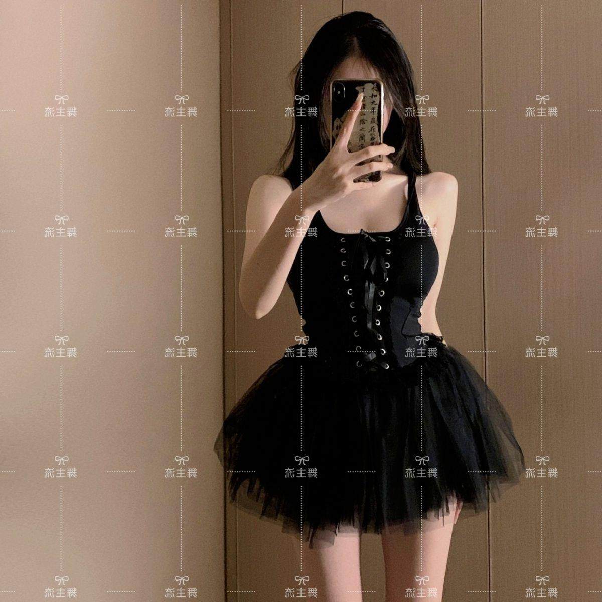 新款酒吧DS演出服gogo女性感爵士领舞Dj夜店黑色抹胸蓬蓬裙套装