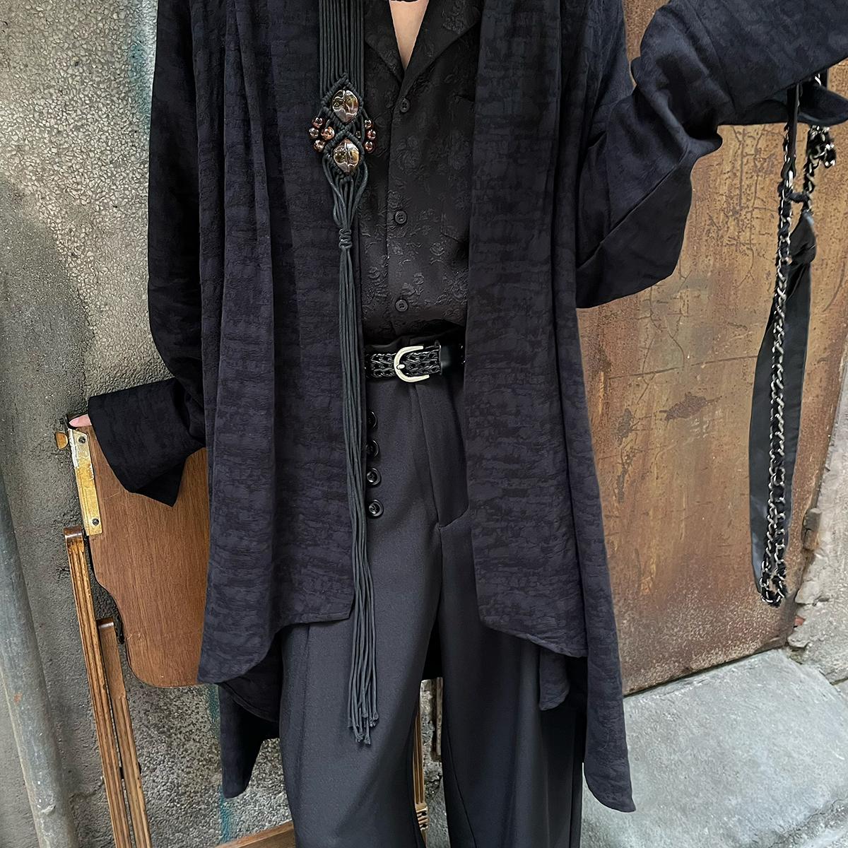 以休眠复古不规则设计长袖外套