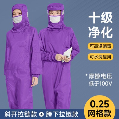 0.25网格连帽防静电防尘服