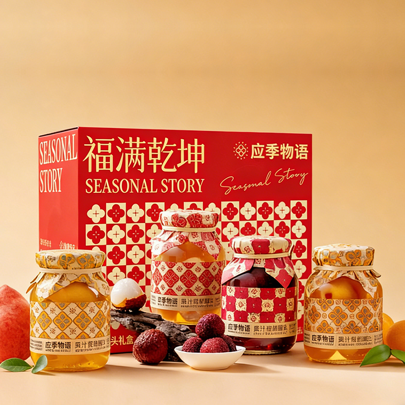 【年货礼盒4罐】应季物语荔枝葡萄枇杷黄桃果汁罐头390g罐头组合,水产肉类/新鲜蔬果/熟食,水果罐头,淘宝优惠券,粉丝福利购,淘宝优惠卷