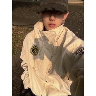 2026春季美式复古哈灵顿休闲夹克男小众高级感上衣宽松情侣外套潮