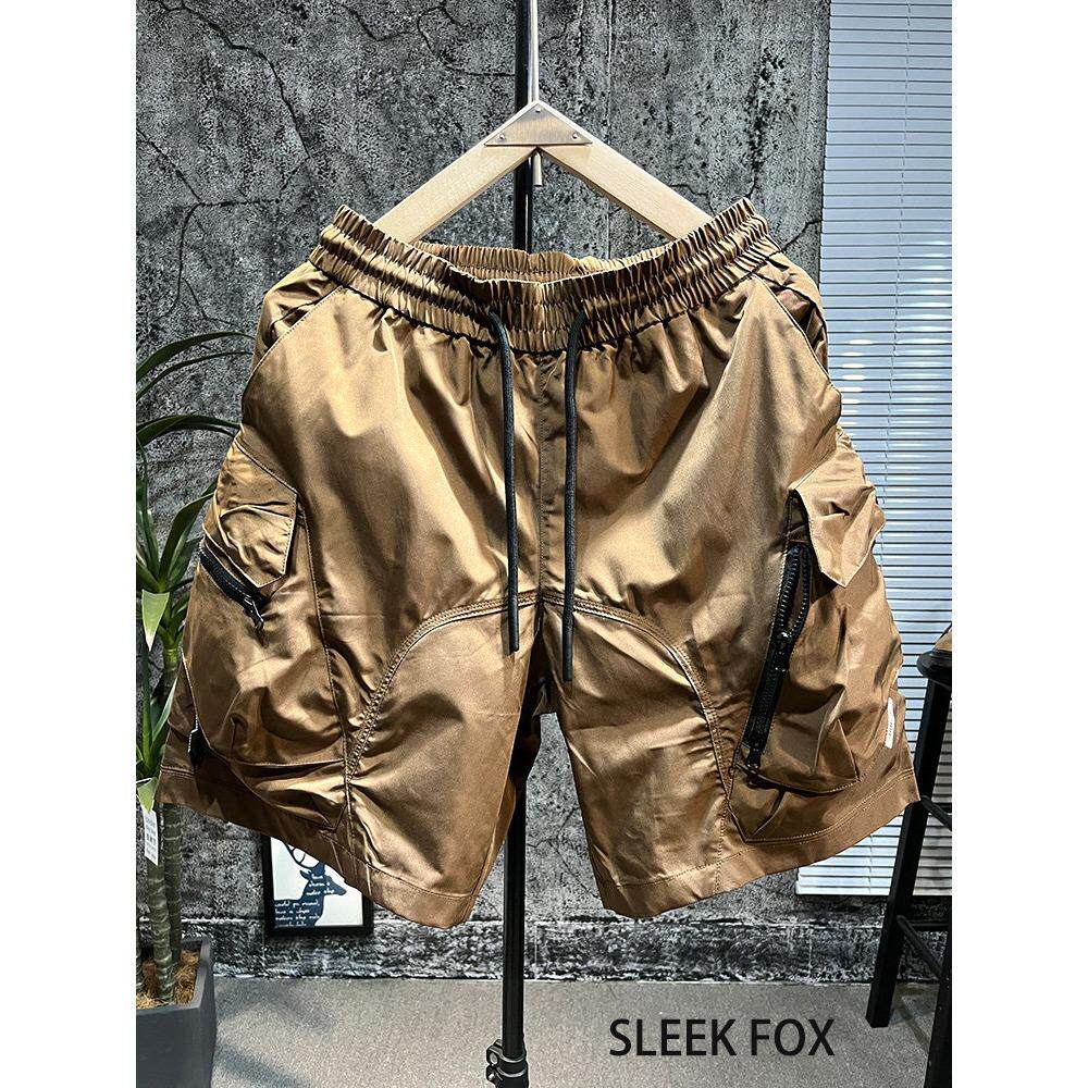 时尚潮流港风复古拉链大口袋五分短裤夏季男款痞帅显瘦休闲工装裤