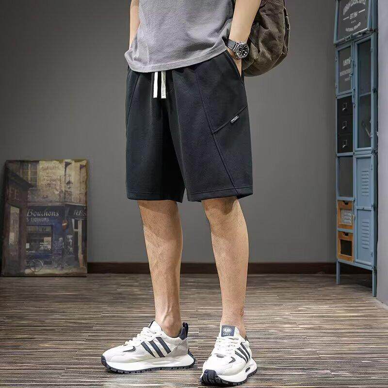 夏季运动短裤男潮牌宽松大码中裤男生美式潮流纯色休闲百搭五分裤