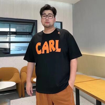 潮流男春季青春流行印花标准圆领新款时尚潮牌T恤ins慵懒潮短袖