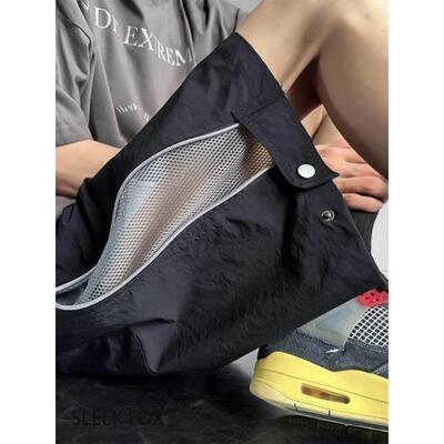 美式拉链工装短裤男款夏季薄款潮牌休闲冲锋短裤宽松痞帅五分裤潮