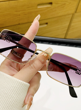 欧美小方框复古男士墨镜嘻哈太阳镜ins港风墨镜女时尚miu太阳眼镜