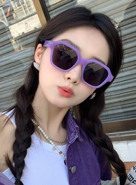 千禧风紫色太阳镜y2k墨镜女高级感欧美太阳眼镜2024新款夏天度假