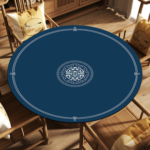 麻将桌桌布圆形掼蛋桌布打扑克比赛桌垫加厚消音降噪打牌国粹桌垫