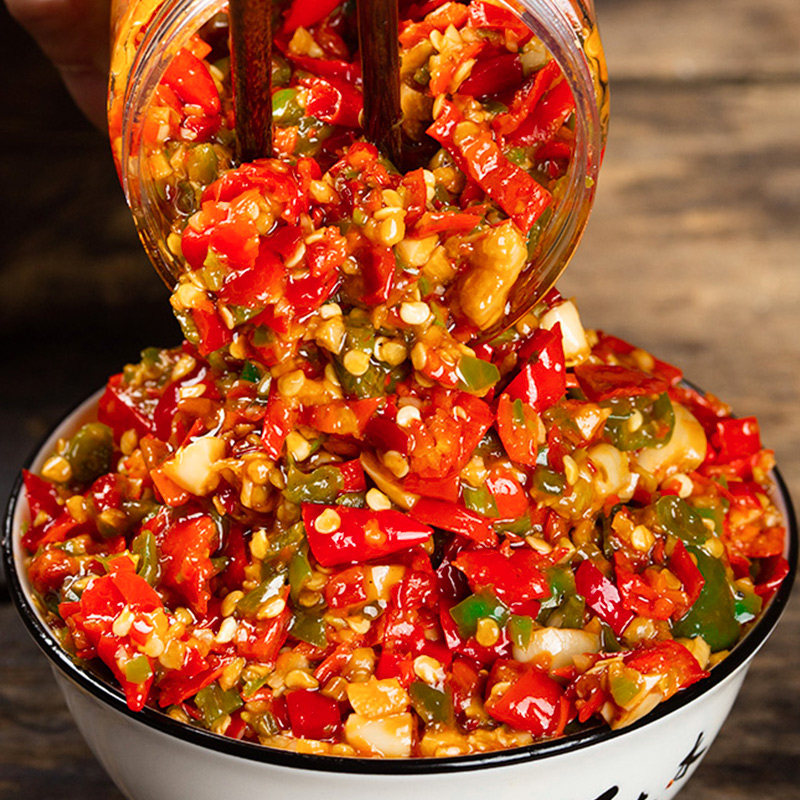 小湘好青红剁辣椒正宗湖南特产自制农家下饭菜拌饭酱蒜蓉剁椒即食