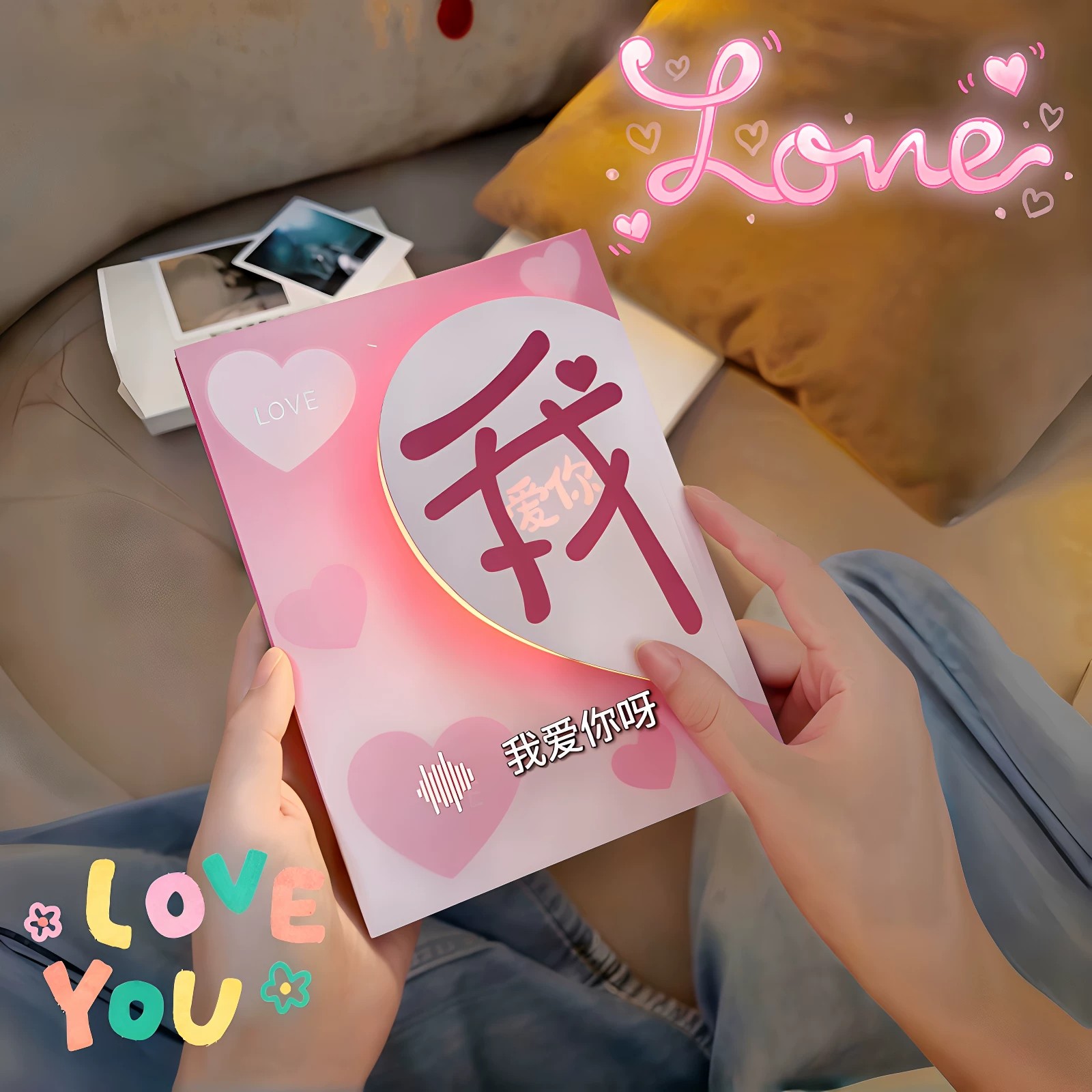 七夕表白发光录音贺卡