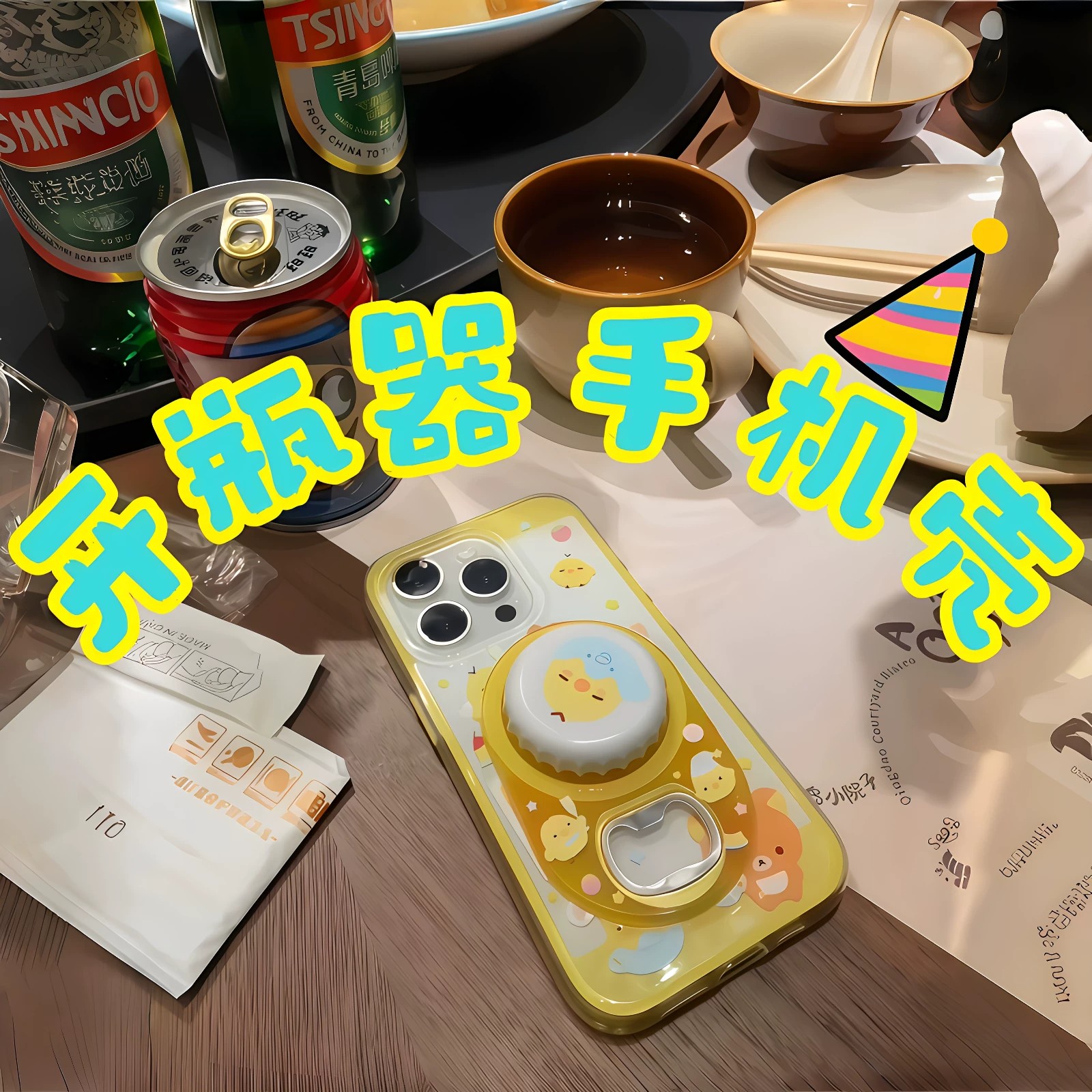 鼻孔鸡开瓶器磁吸支架防摔手机壳