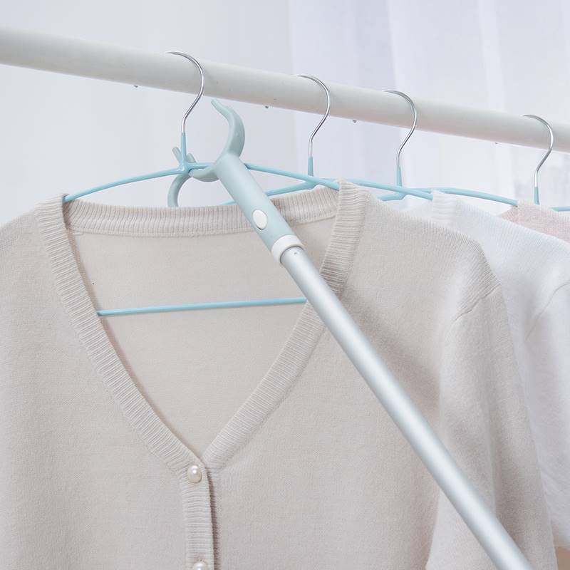 简约伸缩撑衣杆晒衣竿铝合取衣服衣叉杆挑衣杆衣撑家用晾衣杆丫叉