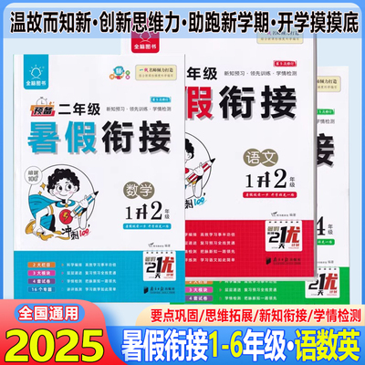 全脑 暑假衔接培优100分一升二升三升四升五升六年级下册小升初语文数学英语书人教版小学暑假作业教材暑期培训班假期训练复习教辅