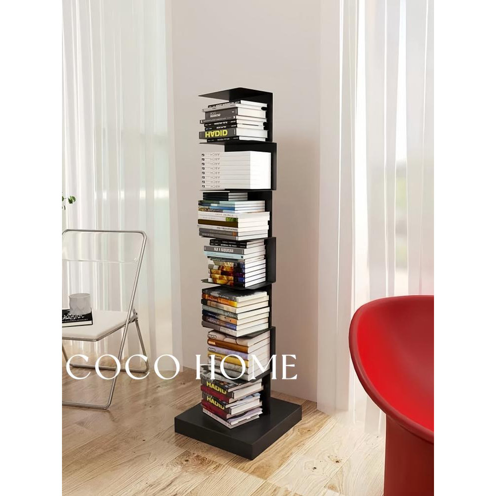 COCO隐形书架落地置物架铁艺立式书柜客厅角落一体靠墙收纳架·白,收纳整理,书桌收纳置物架,淘宝优惠券,粉丝福利购,淘宝优惠卷