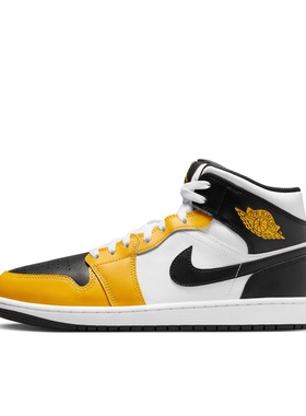 Air Jordan 1 Mid 橙 黑 白色男款中帮篮球鞋DQ8426-701河南zm仓