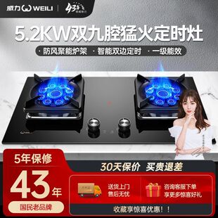 威力官方WL312DJ新款煤气灶双灶嵌入式家用天然气灶燃气灶液化气