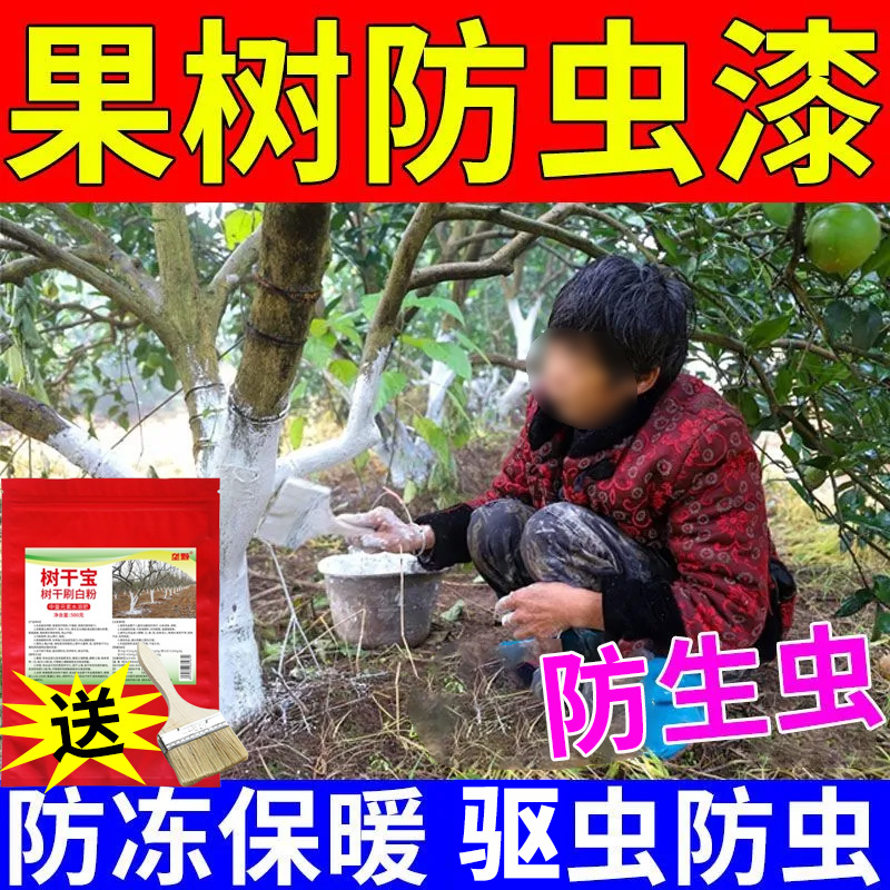 果树防虫防病刷白剂大树防冻保暖驱虫防生虫防日灼防啃咬美化树木