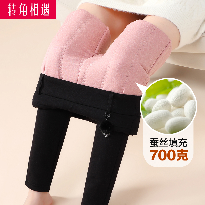 大码加绒加厚棉裤蚕丝高腰