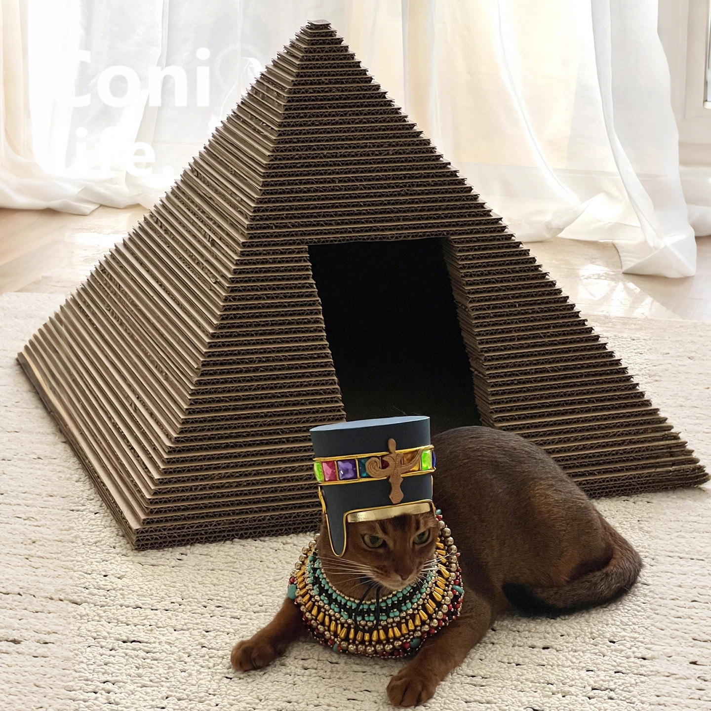 Coni life金字塔猫抓板耐磨不掉屑磨爪瓦楞纸猫窝一体式猫咪玩具