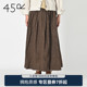 半身长裙2370940103 45R女士日系气质纯棉复古系带纯棉平点长款