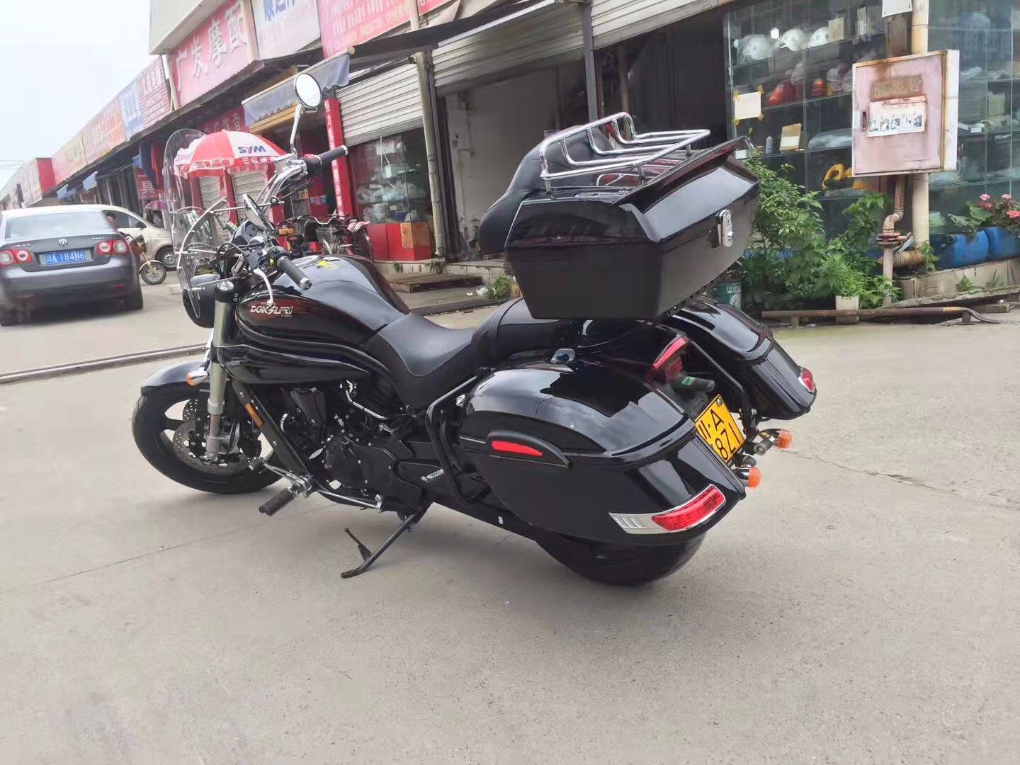 适用轻骑大韩晓星gv650摩托车改装防摔边架大边箱侧箱货箱后尾箱