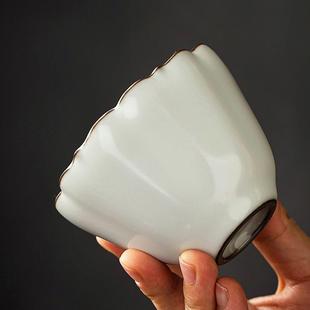 匠仙李学级汝窑高端主人杯单杯个人专用陶瓷茶杯高档茶盏汝瓷开片