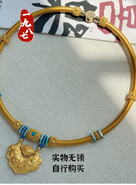宝宝项圈纯手工编织婴儿挂绳满月抓周锦鲤锁银锁百岁周岁伴手礼物