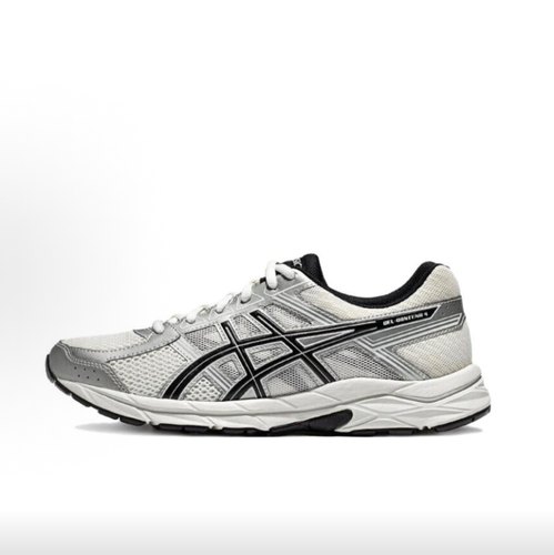 ASICS Gel-Contend 4 合成革透气 低帮 休闲跑步鞋 男款 白银色