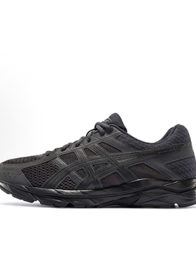 Asics Gel-Contend 4 舒适时尚 织物合成革 低帮跑步鞋 男款 黑色