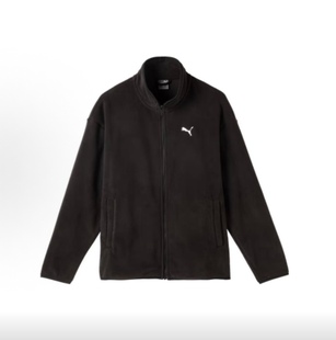 黑色 男款 PUMA彪马 休闲摇粒绒拉链舒适绒感外套