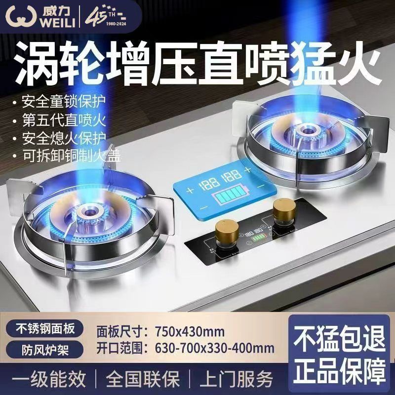 威力增压直喷燃气双灶大